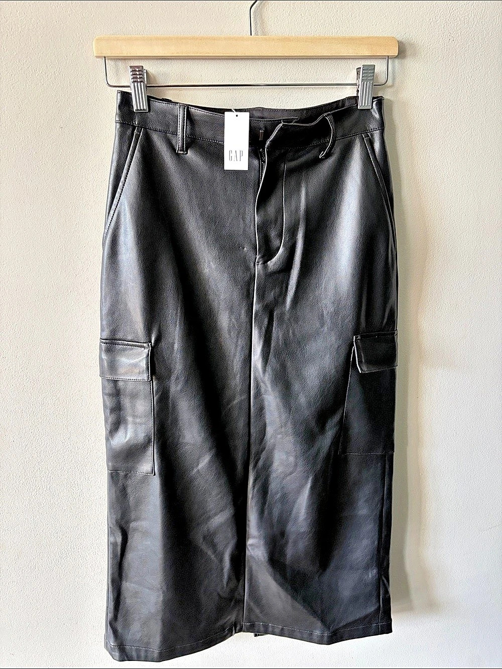 GAP Cargo Leather Maxi Skirt